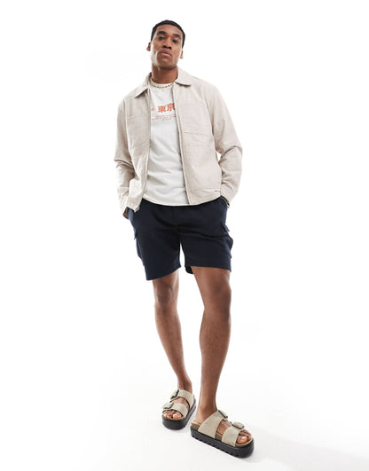 Textured Linen Chore Jacket
