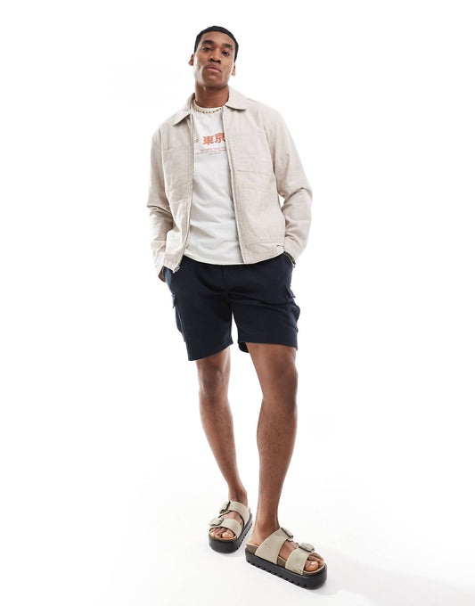 Textured Linen Chore Jacket