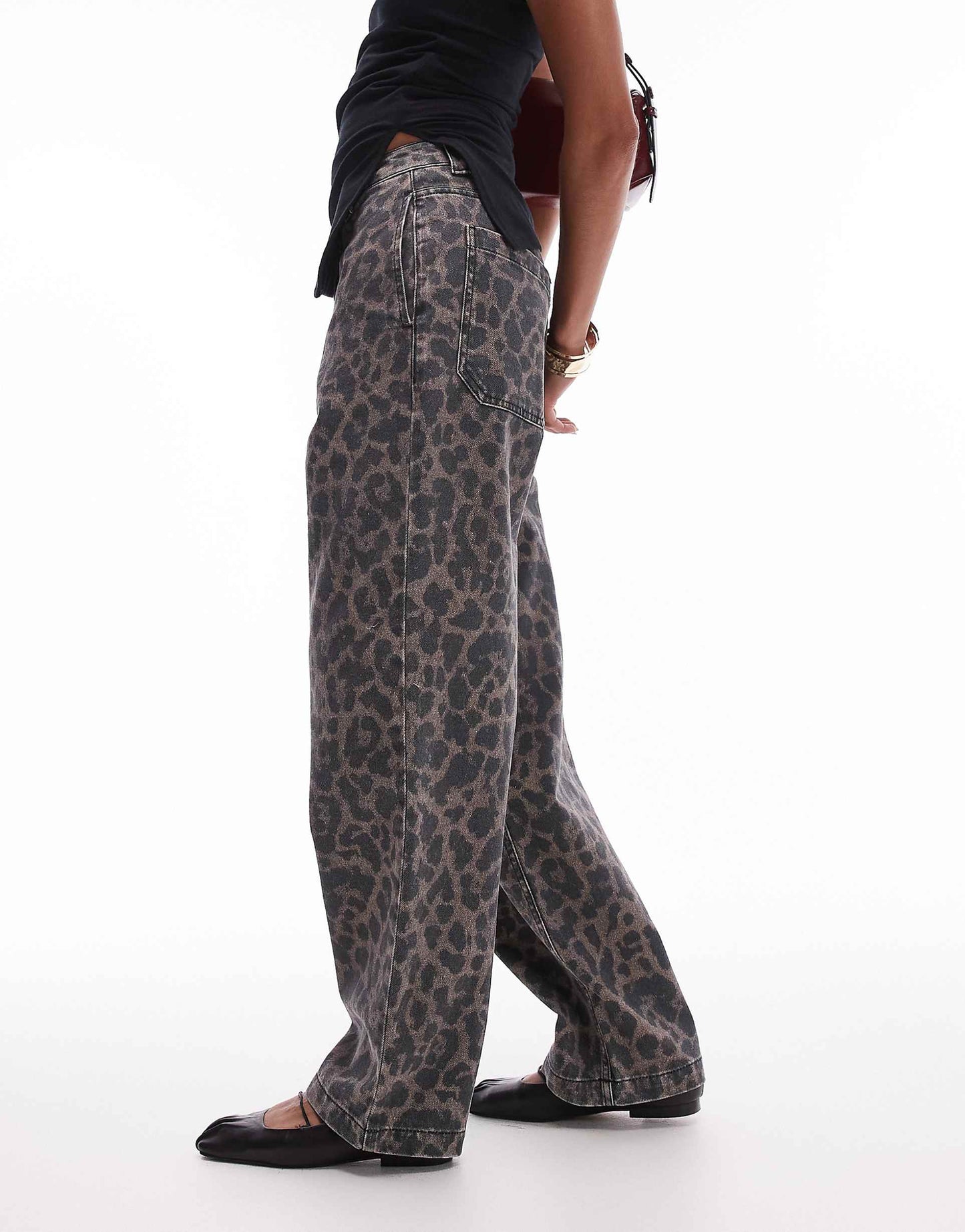 Dark Leopard Straight Leg Trouser