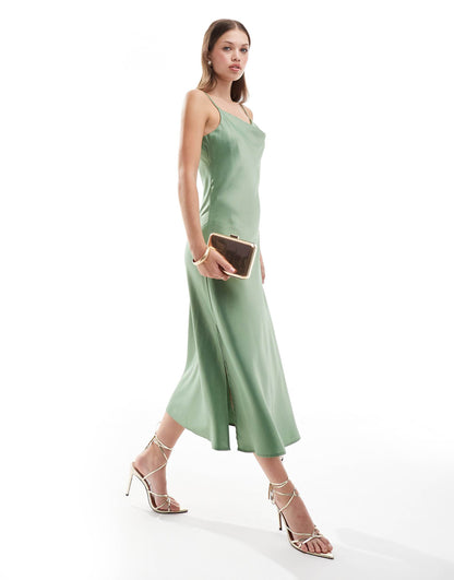 Bridesmaid Satin Cami Maxi Dress