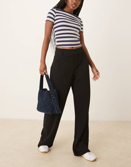 Wide Leg Tailored Trousers