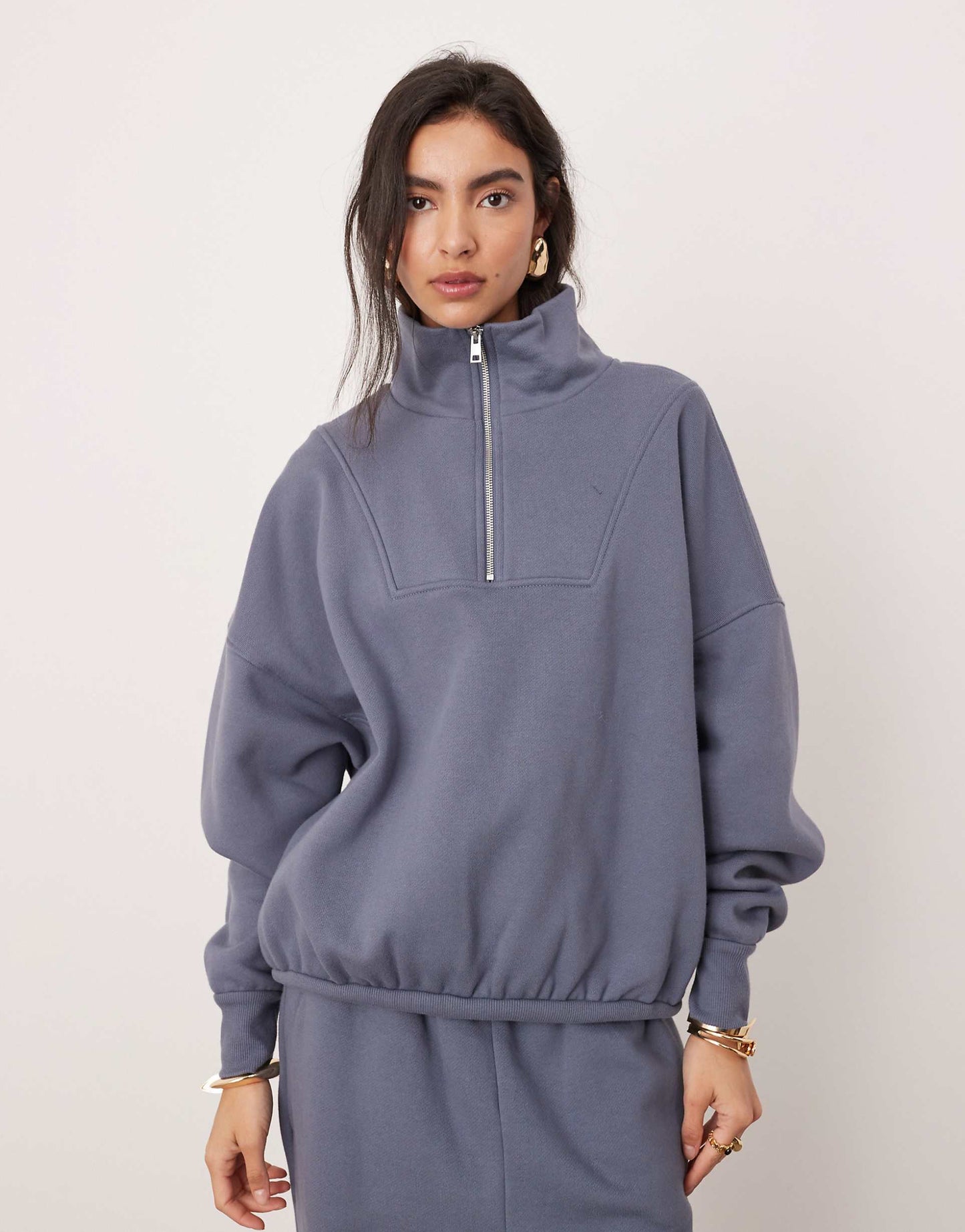 Premium Heavy Weight Half Zip Oversized Sweatshirt