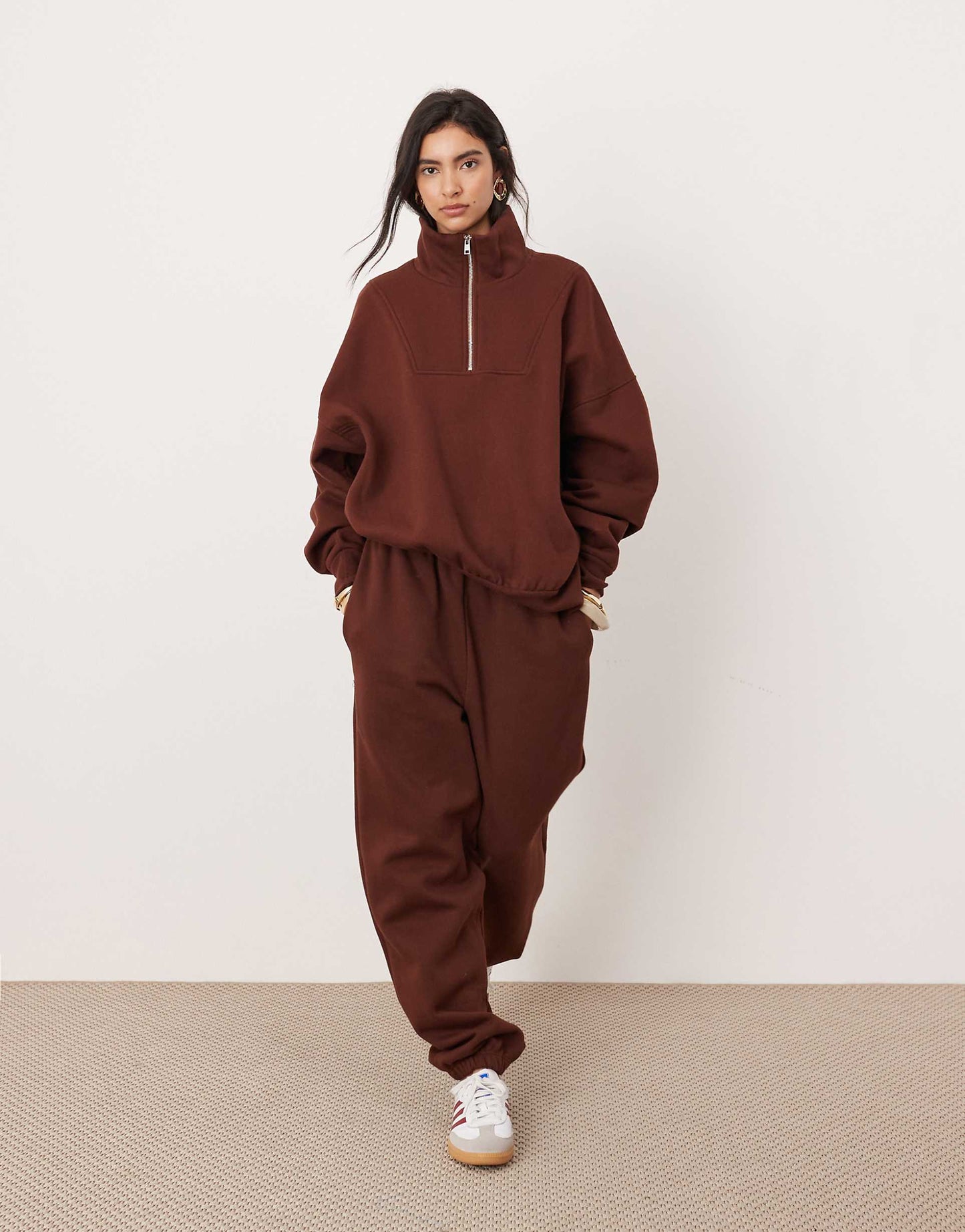 Premium Heavy Weight Half Zip Oversized Sweatshirt