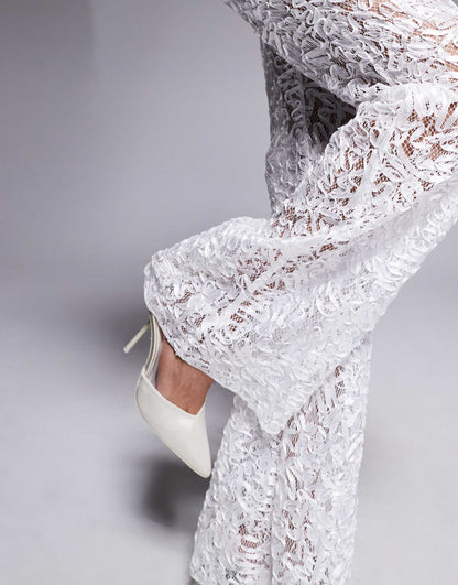 Lace Co-Ord Kick-Flare Tailored Trouser