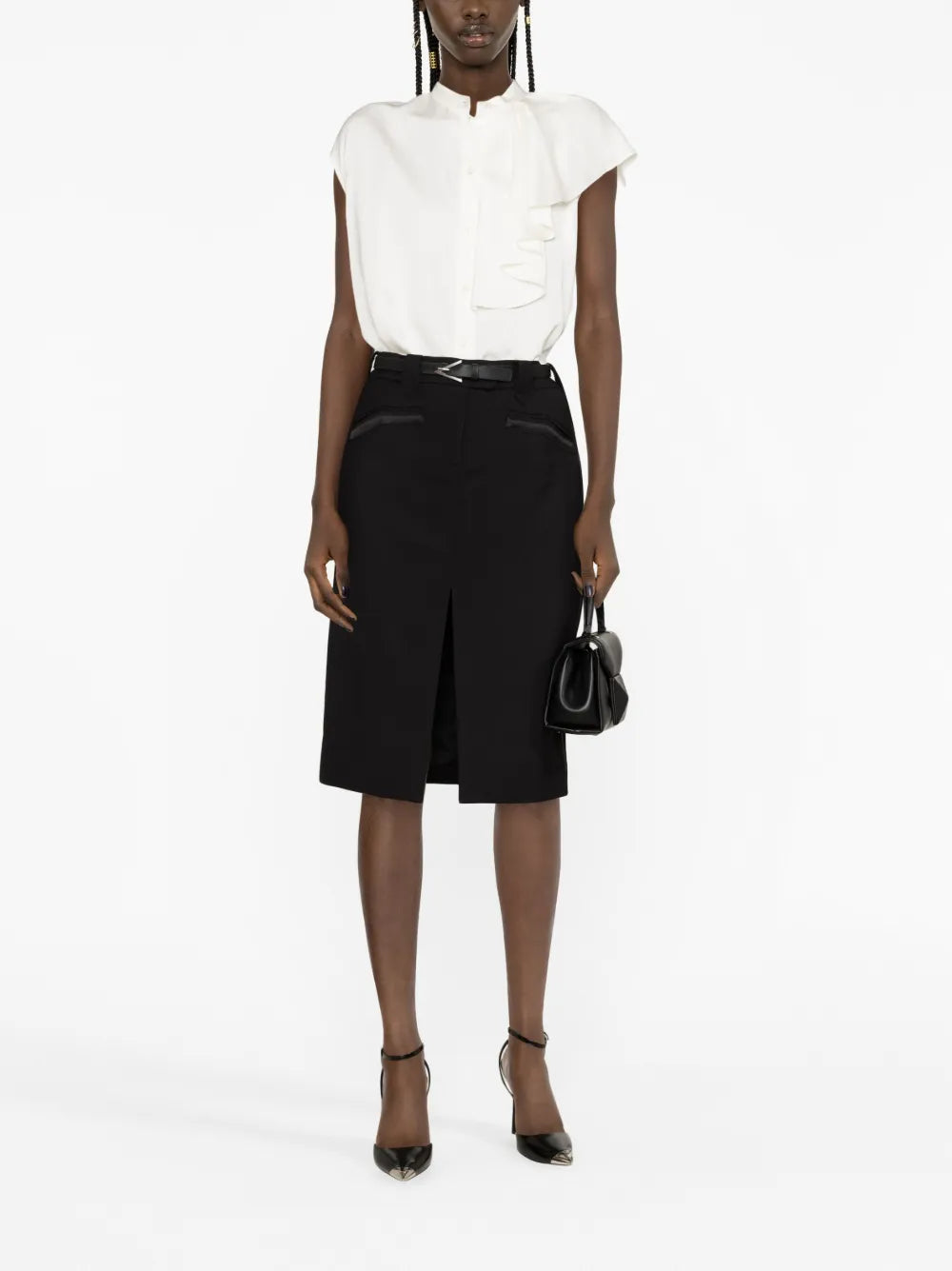 Front-Slit Midi Skirt