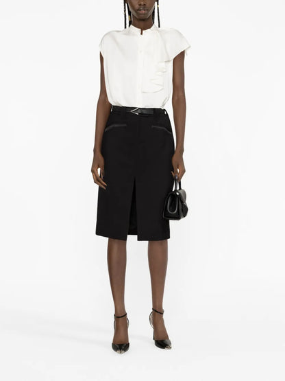Front-Slit Midi Skirt