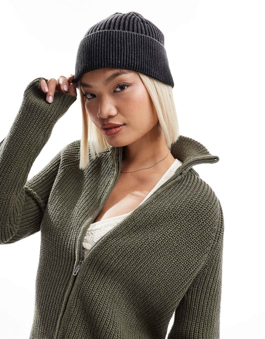 Ribbed Washed Beanie