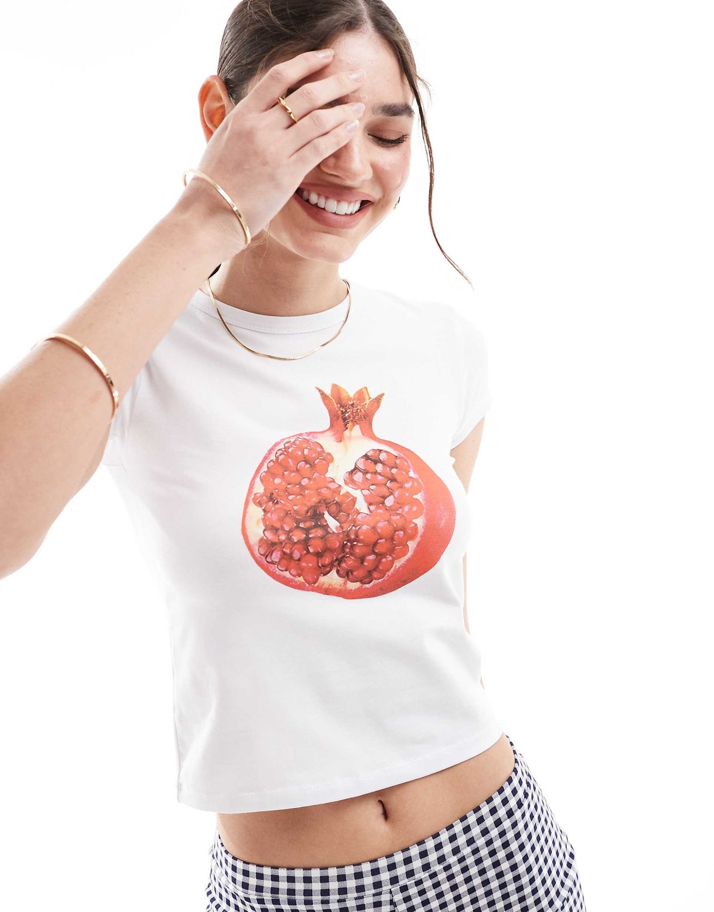 Baby Tee With Pomegranate Graphic