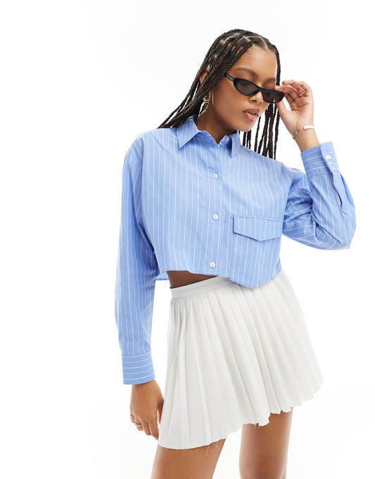 Pinstripe Cropped Shirt