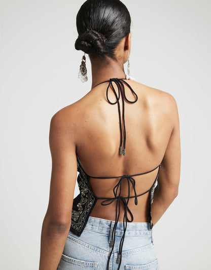 Embellished Halterneck Top