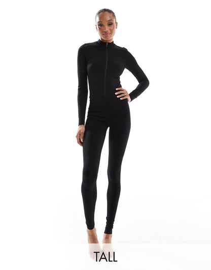 Tall Seamless Zip Front All-In-One Jumpsuit