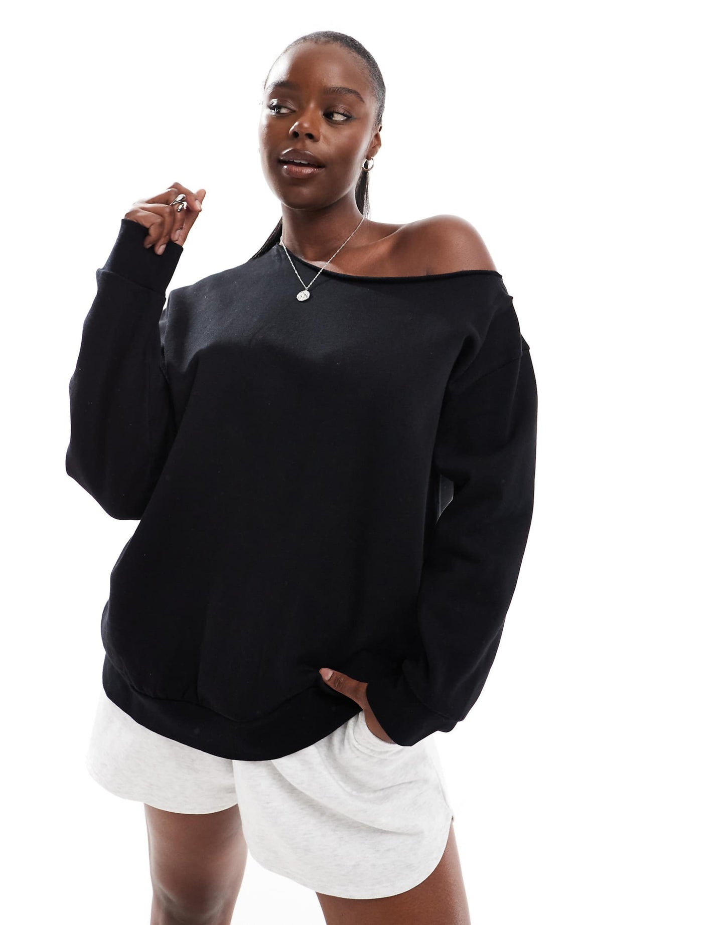 Curve Off Shoulder Oversized Sweatshirt