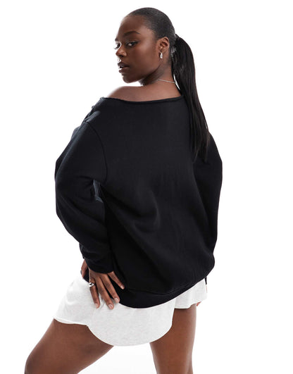 Curve Off Shoulder Oversized Sweatshirt