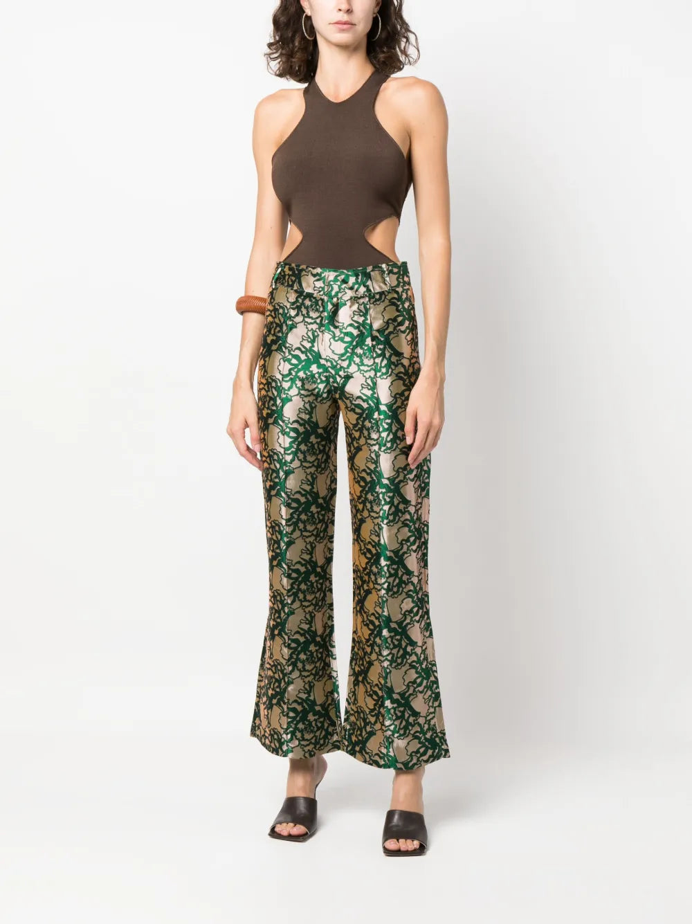Yoshitomo Jacquard Straight-Leg Trousers
