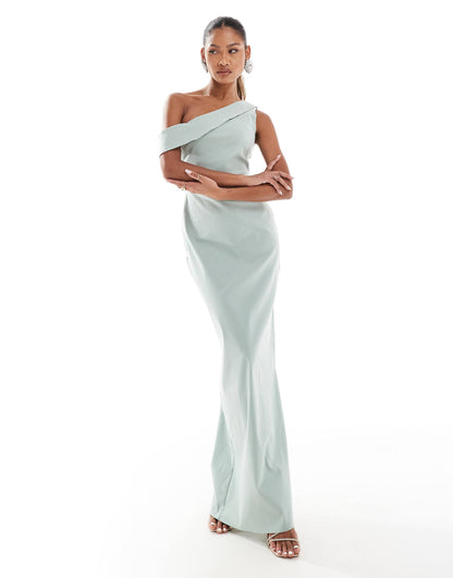 Off Shoulder Drape Detail Maxi Dress