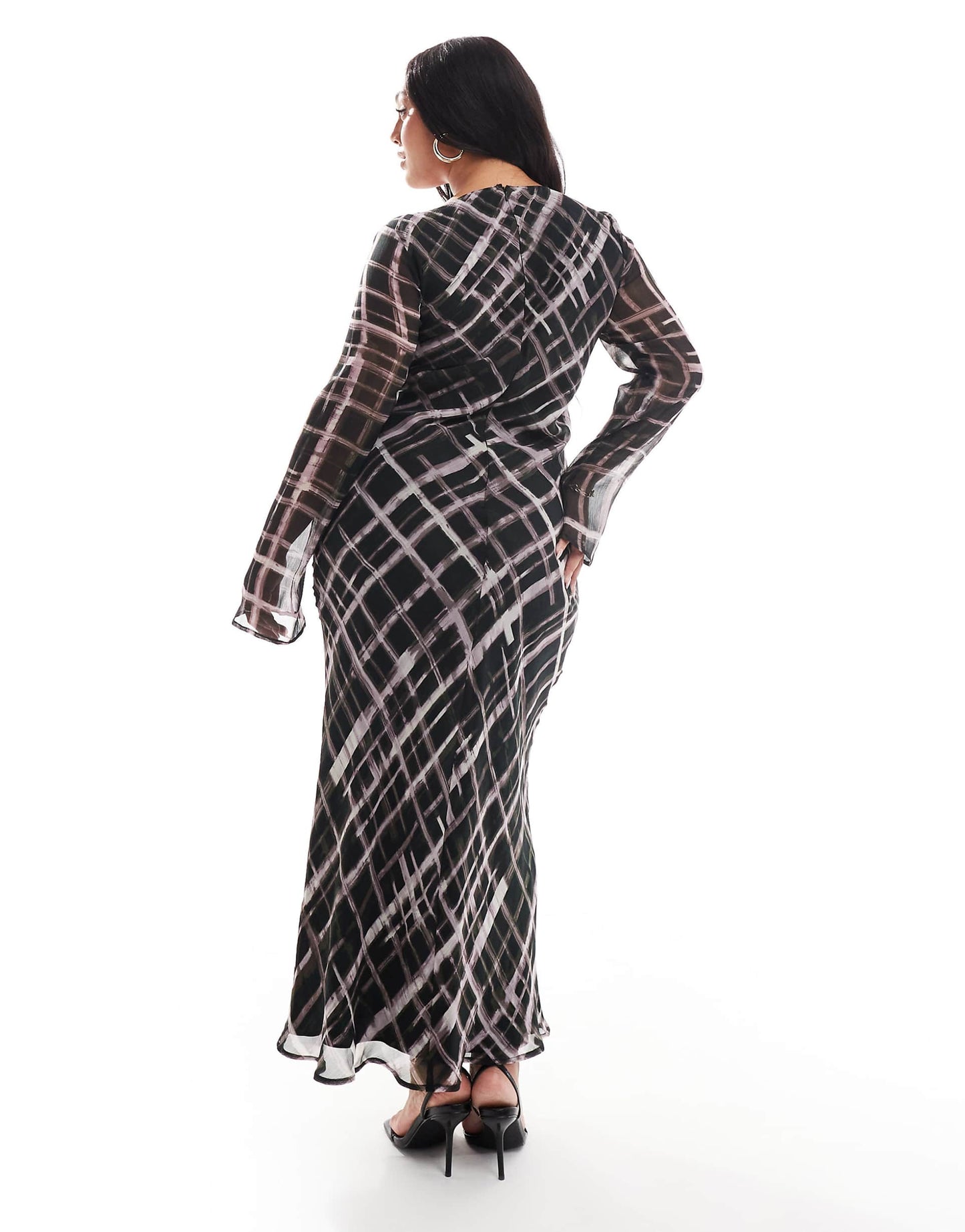 Curve Tie Neckline Bias Midi Dress