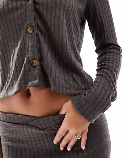 Mix & Match Ribbed Jersey Cardigan Co-Ord
