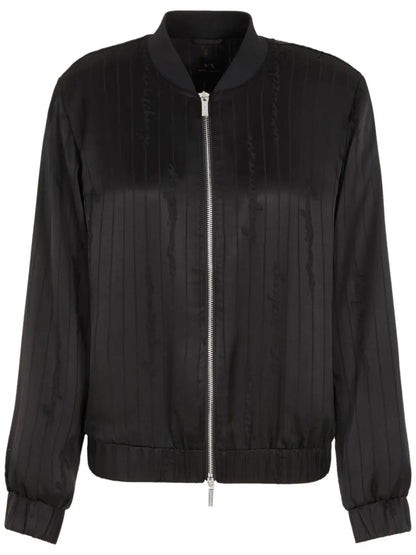 Devorè-Logo Satin Bomber Jacket