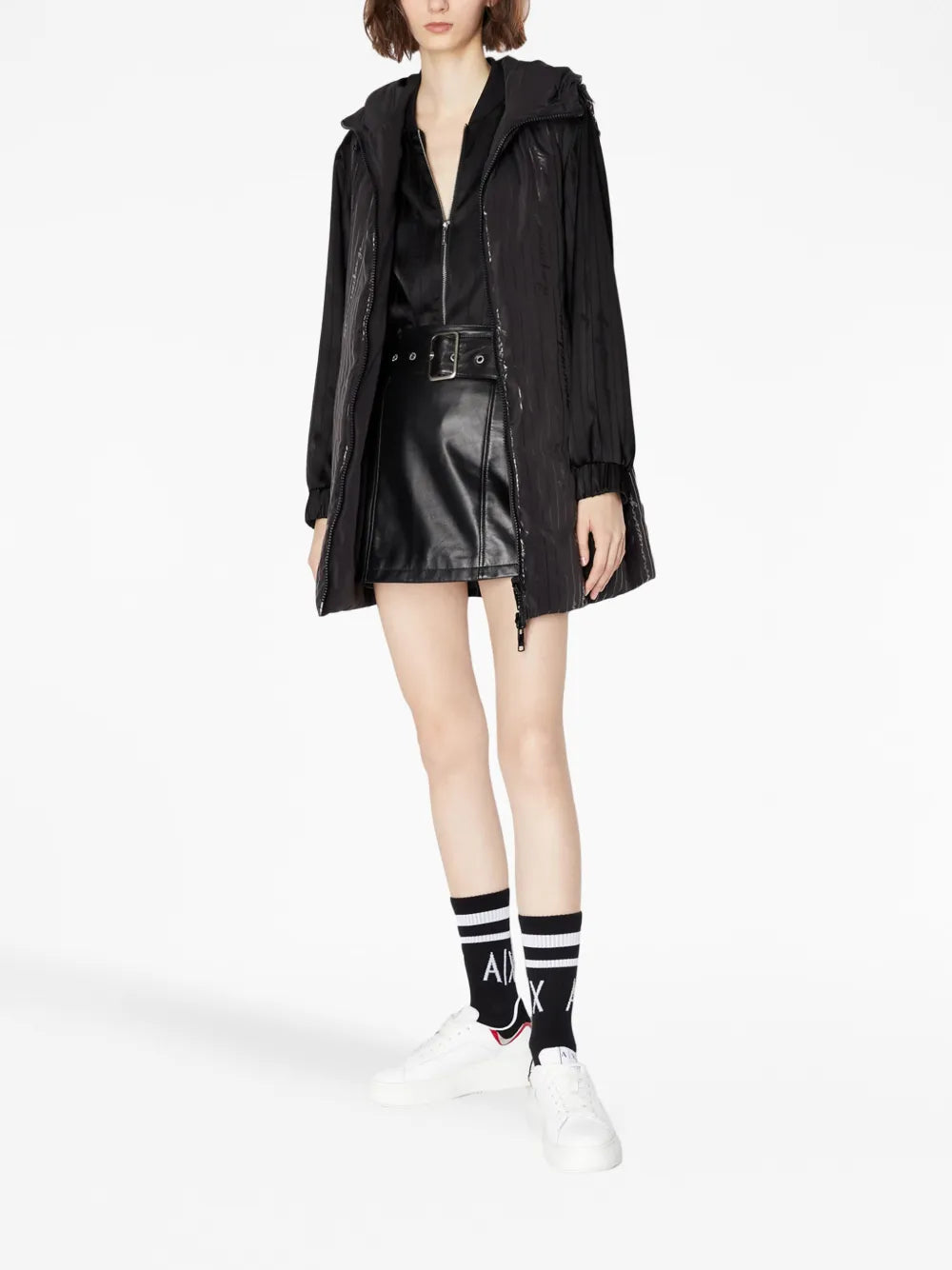 Devorè-Logo Satin Bomber Jacket