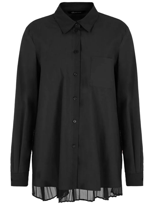 Pleated-Panel Long-Sleeved Shirt