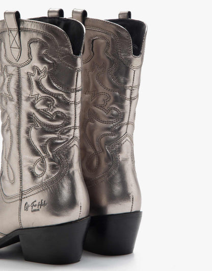 Soho Knee Leather Cowboy Boots Calf Boots