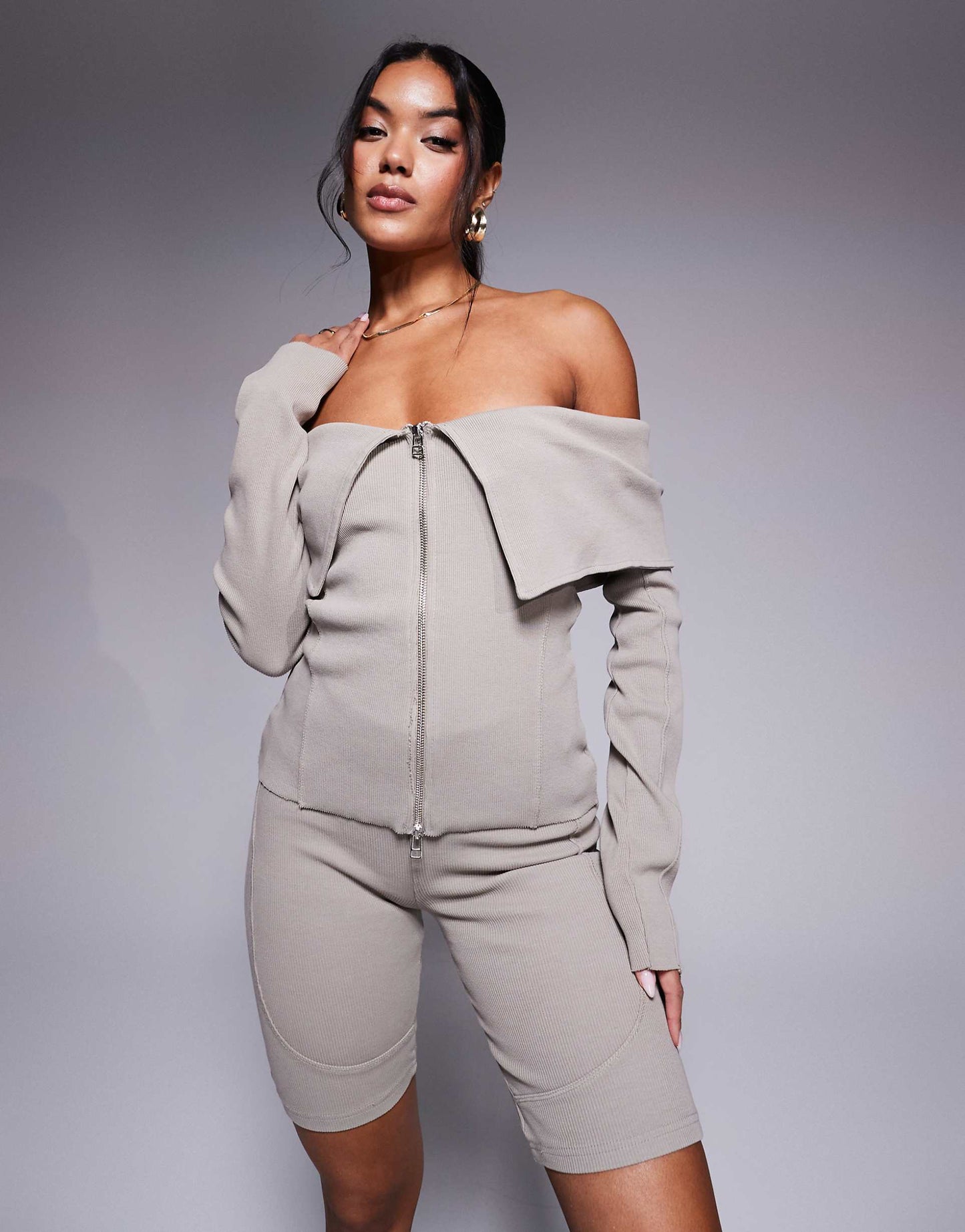 Co-Ord Long Sleeve Ribbed Top