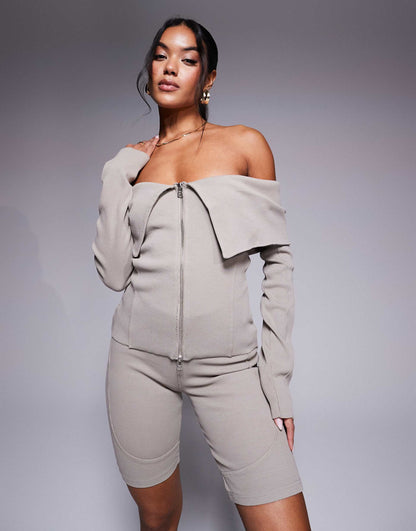 Co-Ord Long Sleeve Ribbed Top