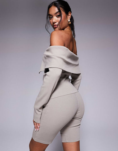 Co-Ord Long Sleeve Ribbed Top