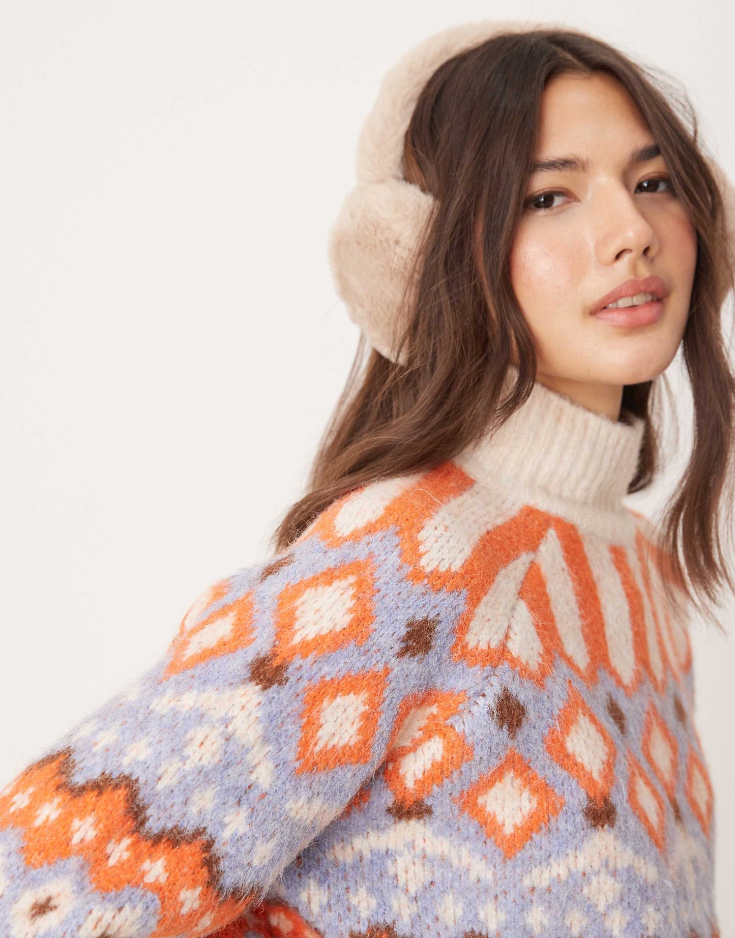 High Neck Boxy Fairisle Jumper