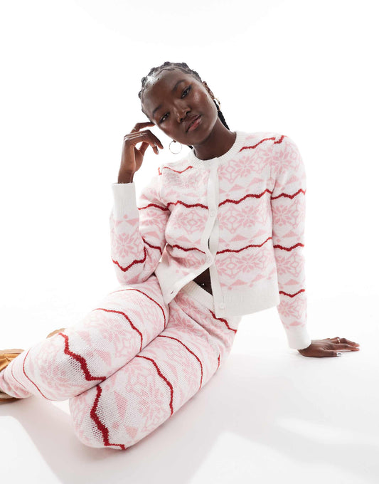 Fairisle Crew Neck Crop Cardigan Co-Ord