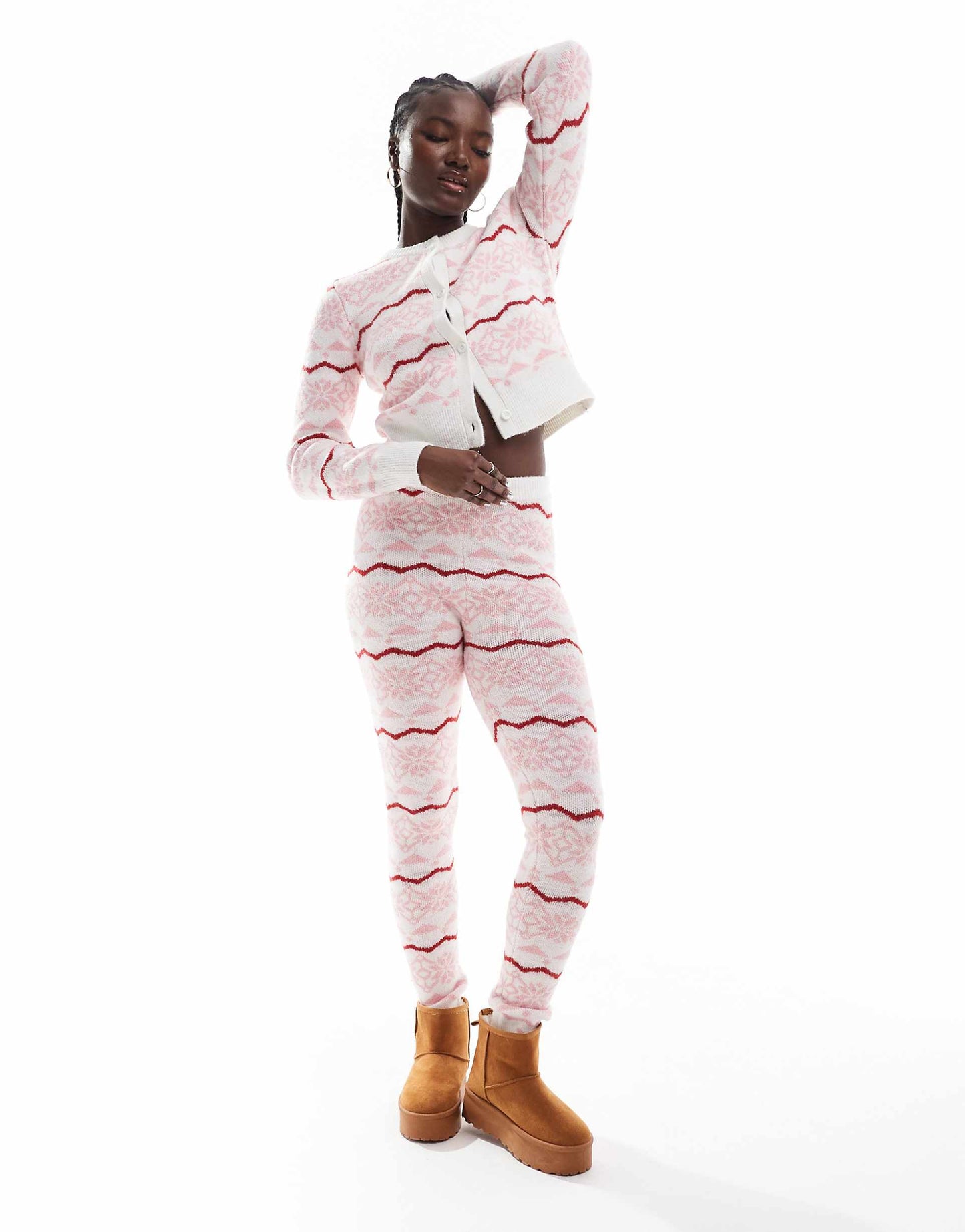 Fairisle Crew Neck Crop Cardigan Co-Ord