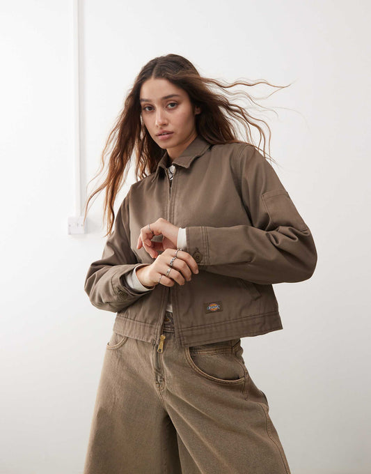 Lined Cropped Eisenhower Jacket