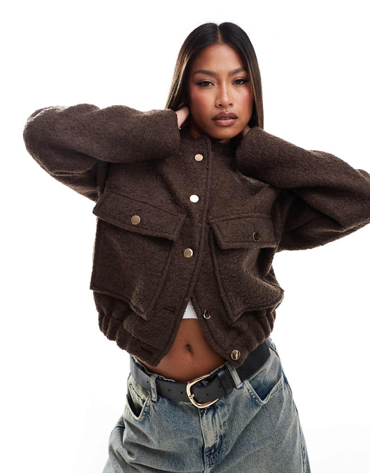 Boucle Bomber Jacket
