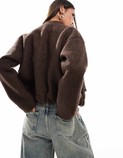 Boucle Bomber Jacket
