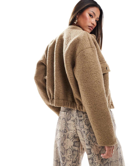 Boucle Bomber Jacket