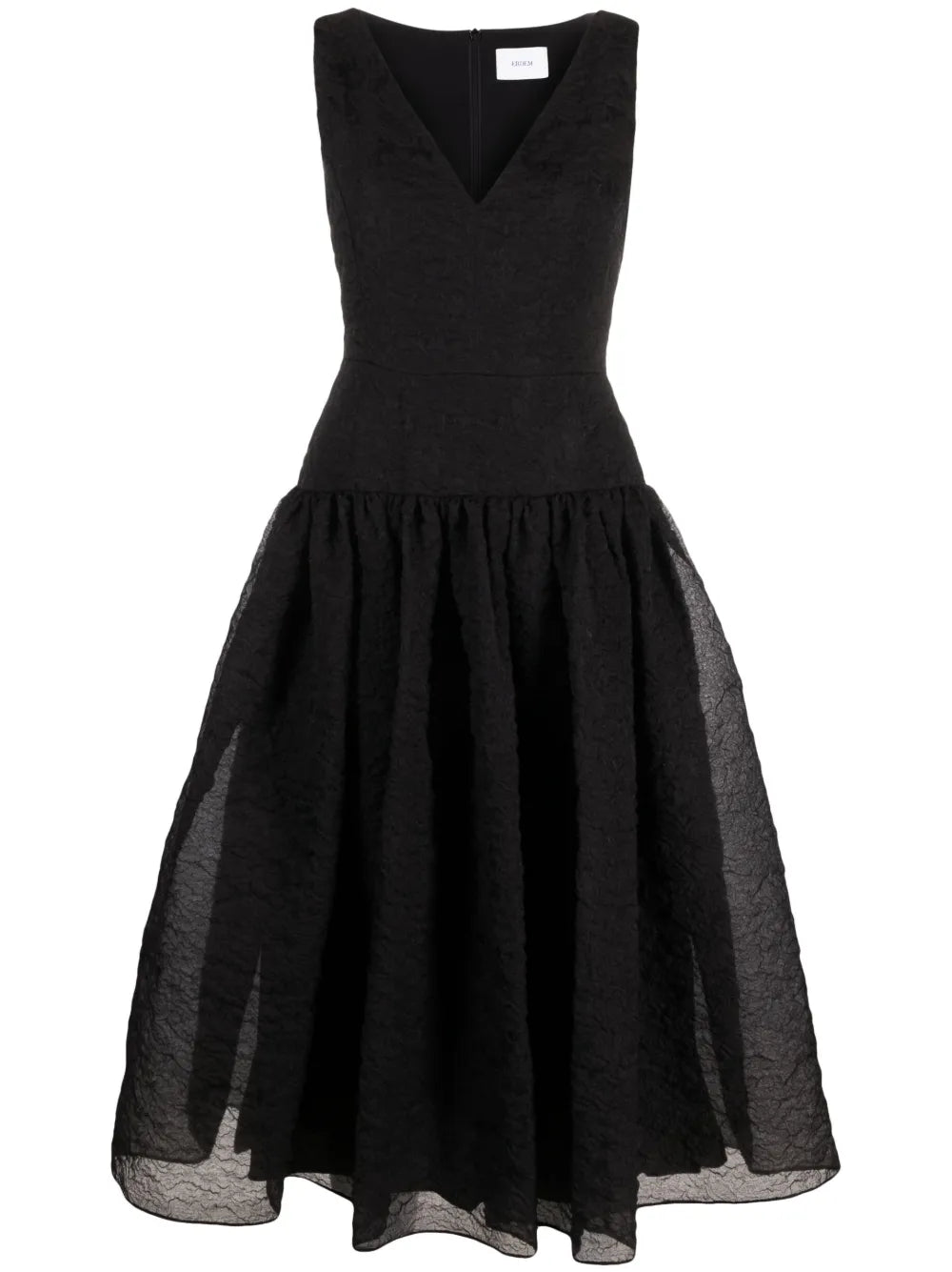 Crinkled-Effect Silk Flared Dress