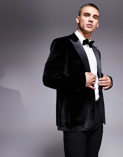 Slim Velvet Tuxedo Blazer