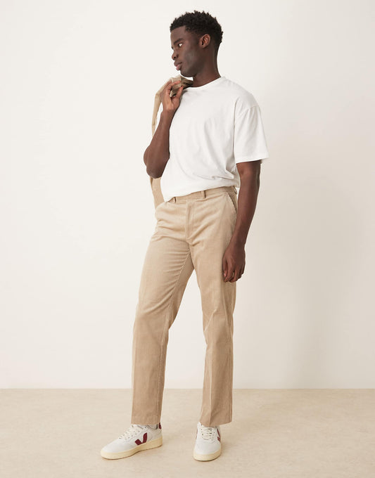 Straight Fit Corduroy Suit Trousers