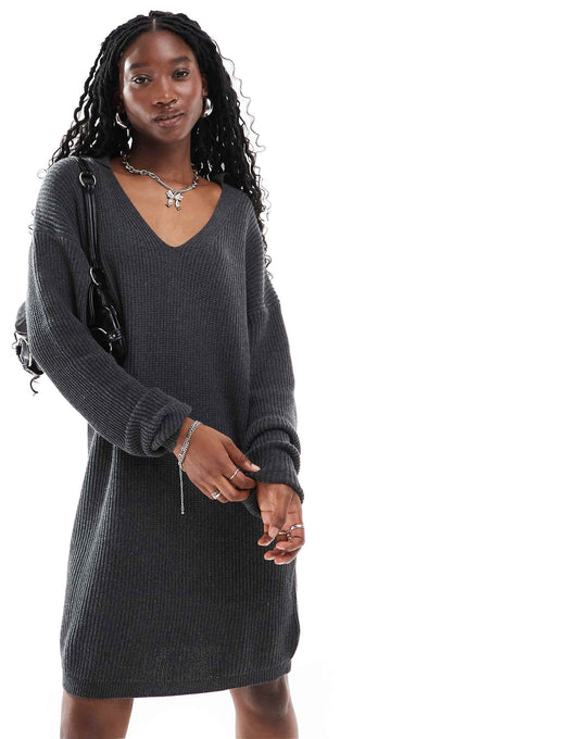Collar Detail Oversized Jumper Dress