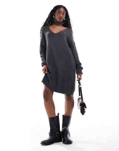 Collar Detail Oversized Jumper Dress