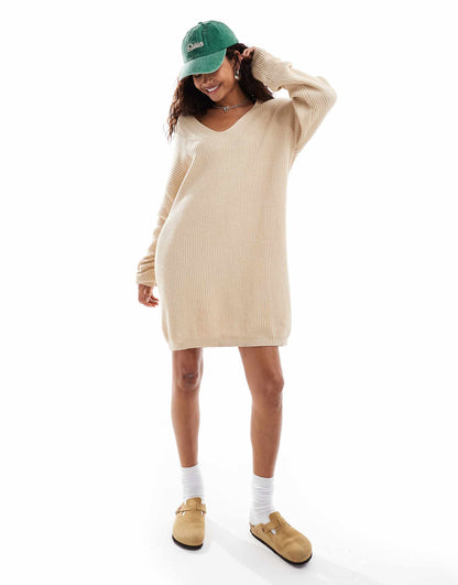 Collar Detail Oversized Jumper Dress