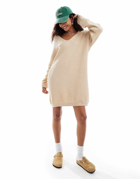 Collar Detail Oversized Jumper Dress