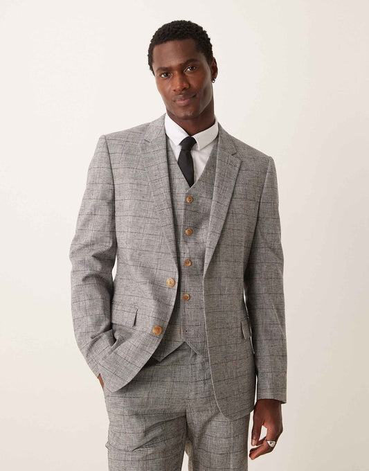 New Skinny With Linen Suit Jacket