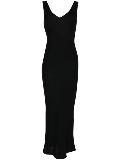 Double V Bias Sleeveless Dress