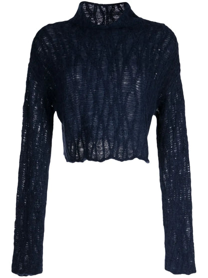 Manos Cable High-Neck Jumper