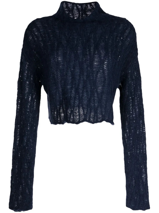 Manos Cable High-Neck Jumper