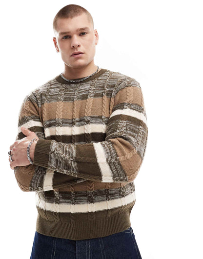 Mix Match Stripe Round Neck Jumper