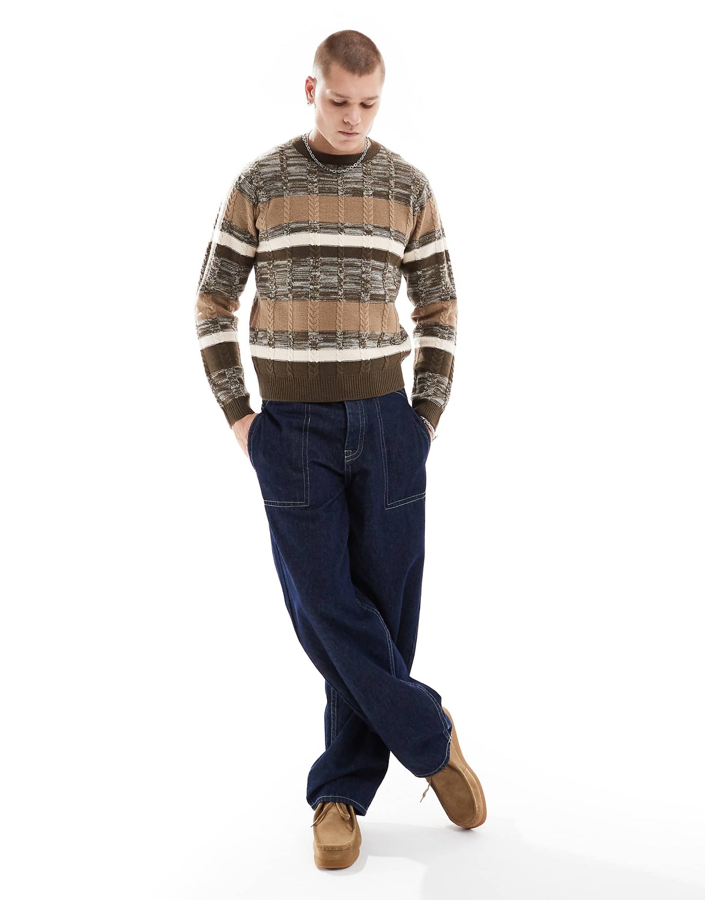 Mix Match Stripe Round Neck Jumper
