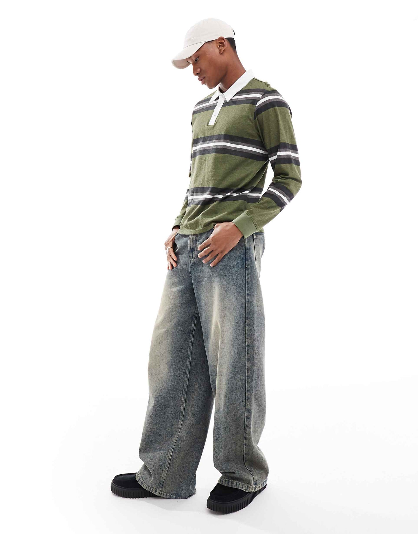 Striped Long Sleeve Polo Shirt