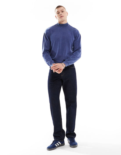 Heavy Acid Wash High Neck Jumper